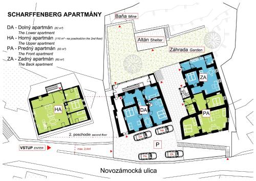 plan zagospodarowania proponowanej przebudowy zoo w obiekcie Apartmány Scharffenberg w Bańskiej Szczawnicy