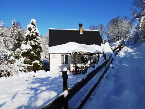 chata Líska Česká Kamenice v zimě