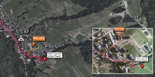 een kaart van de voorgestelde verbeteringen aan het kruispunt bij Cichy Domek in Ciche Małe