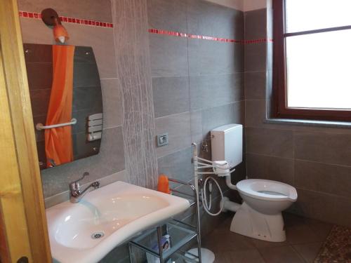 a bathroom with a sink and a toilet at Agriturismo Fior Di Campo in Dronero