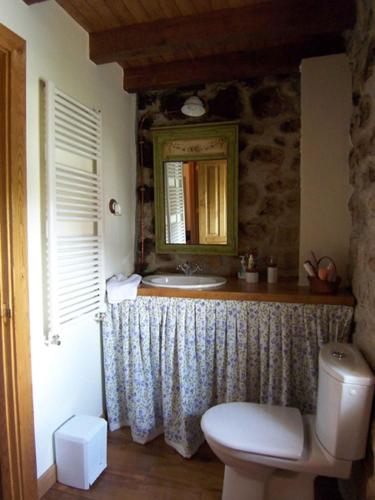 a bathroom with a sink and a toilet at La Casa de Hijas in Puente Viesgo