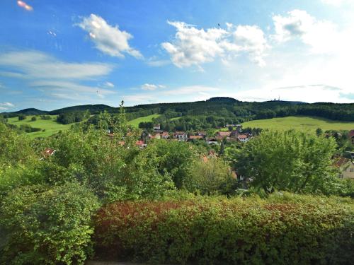 a view of a village in the hills at Holiday home with private garden in Waltershausen