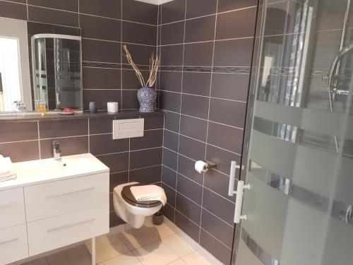 Koupelna v ubytování Hôtel Ducret