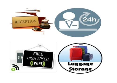 a set of three images with a graduation cap and luggage at Hotel Orlanda in Rome