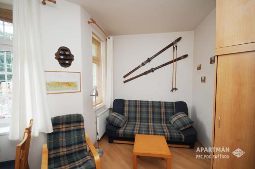 Χώρος καθιστικού στο Apartmán Pec pod Sněžkou