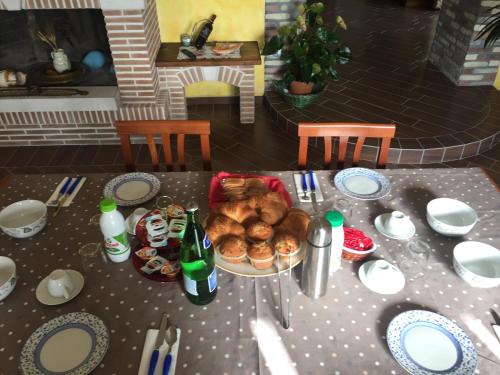 a table with a plate of food on top at San Michele in Foglianise