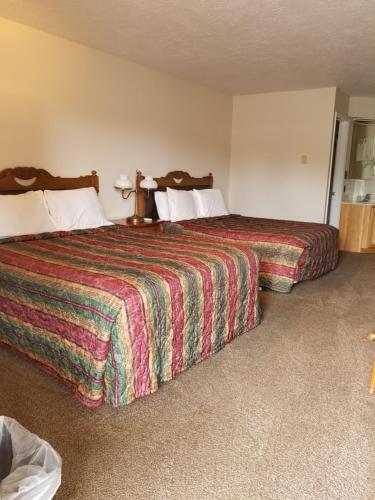 Llit o llits en una habitació de Plaza Motel