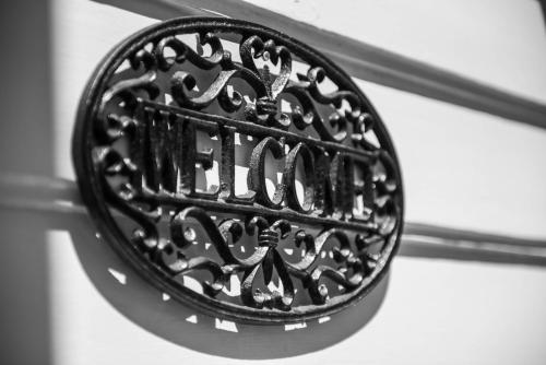 a metal object with the word hello on it at The Grange B&B in Christchurch