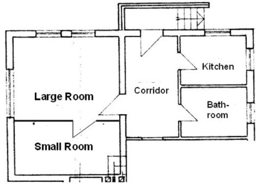a floor plan of a small room at Nürnberg Business Apartment in Heroldsberg