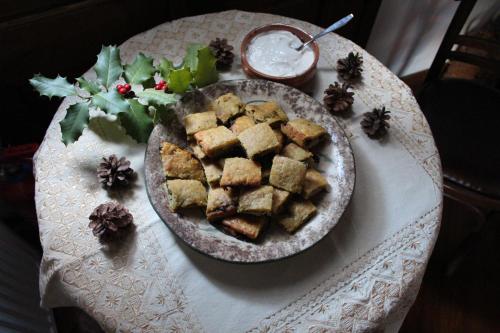 a plate of food on top of a table at Hotel Ligeri in Elati Trikalon