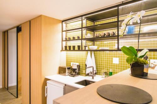Η κουζίνα ή μικρή κουζίνα στο Eikehoff Apartments