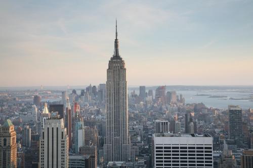 an aerial view of the empire state building at Hotel Bliss - Brooklyn in Brooklyn