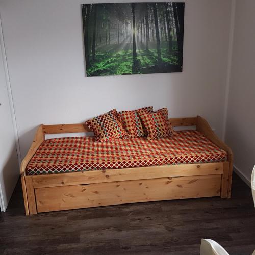 Postel nebo postele na pokoji v ubytování Gästehaus Thuine