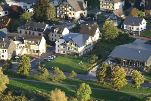 an aerial view of a small town with houses at Weinbergs Loge in Ernst
