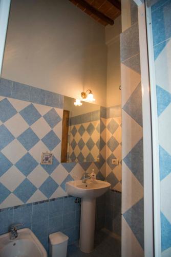 a bathroom with a sink and a toilet at Affittacamere Caliani in Buonconvento