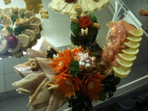 a bunch of different types of food on a plate at Gasthof 'Zum Reifberg' in Ilmenau