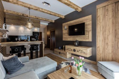 Kuchyň nebo kuchyňský kout v ubytování Aparthotel Góralski Spa & Restaurant
