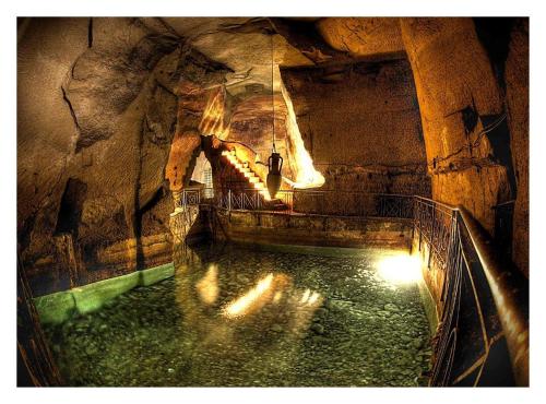 a cave with a pool of water inside of it at Grand Hotel Excelsior Vittoria in Sorrento