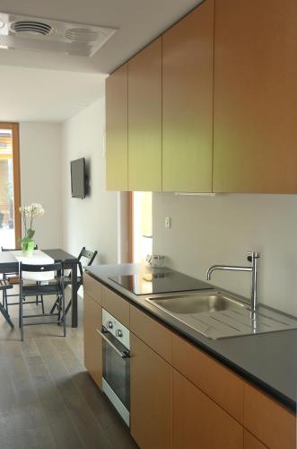 Una cocina o cocineta en Hotel Sanje ob Soči ***/****
