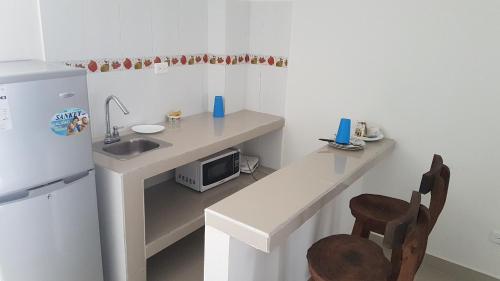 Dapur atau dapur kecil di Bull Shark Posada