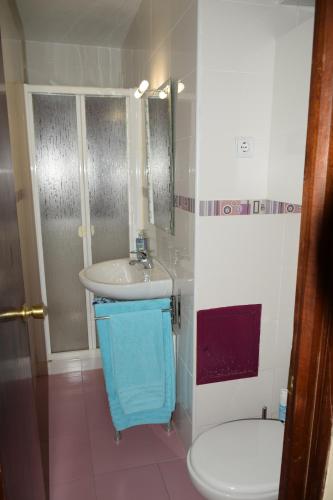 a bathroom with a sink and a toilet at Apartamento Ideal in Madrid