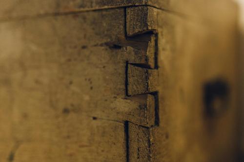 a close up of a brick wall at Casastella in Matera