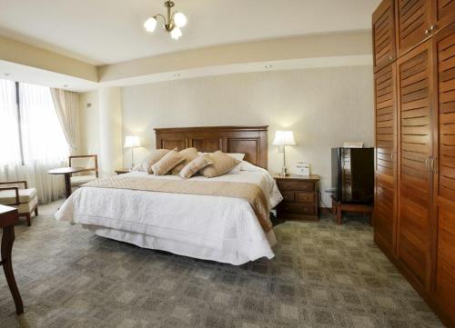 Un pat sau paturi într-o cameră la Gran Hotel Toloma