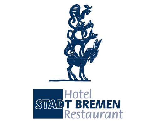 a hotel logo with a statue of a rabbit and a hotel statement at AKZENT Hotel Stadt Bremen in Beverungen