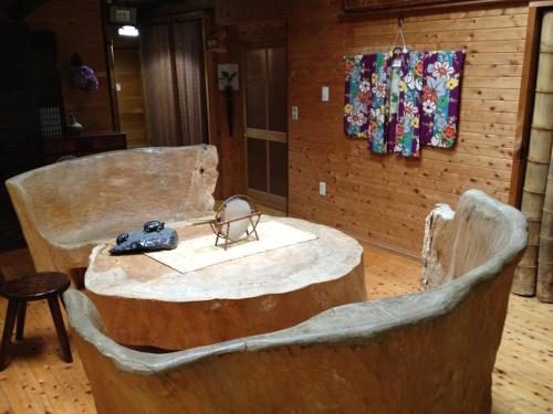 A bathroom at Takimi Onsen Inn that only accepts one group per day