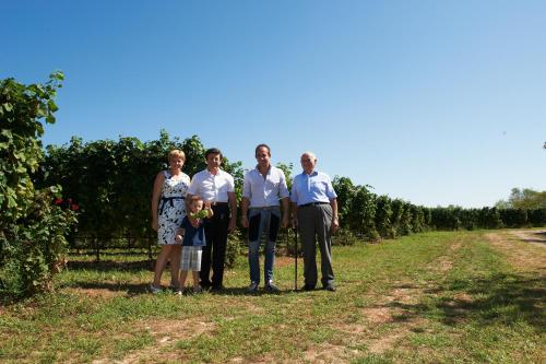 a group of people standing in a vineyard at Villa Serena Agriturismo in Montebelluna