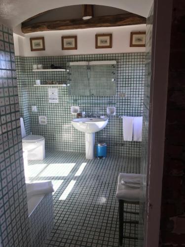 a bathroom with a sink and a toilet at Castello Delle Quattro Torra in Siena