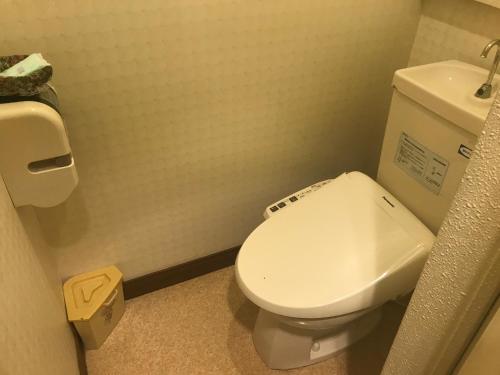 a bathroom with a white toilet in a stall at Hotel Vegas (Adult Only) in Sapporo