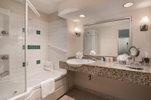 a bathroom with a sink and a tub and a shower at The Mansion on Delaware Avenue in Buffalo