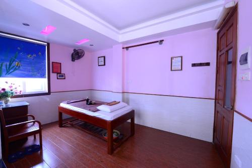 a large room with a large white board on the wall at Blue Hanoi Inn Luxury Hotel in Hanoi
