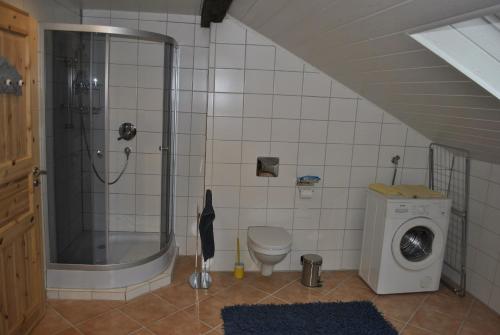 Kylpyhuone majoituspaikassa FeWo Radi an der Buchberger Leite