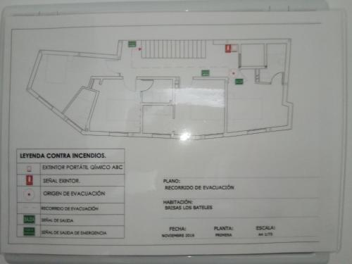 a drawing of a floor plan of a building at Hostal Brisas de Conil in Conil de la Frontera