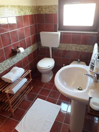 a bathroom with a toilet and a sink at Villa la Perla in Lampedusa