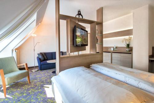 Katil atau katil-katil dalam bilik di Hotel-Restaurant Kämper Superior