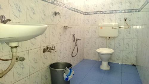 a bathroom with a sink and a toilet at Blessdale Homestay in Thekkady