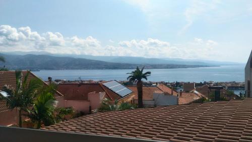 a view of the water from the roof of a house at Villa Grande in Messina