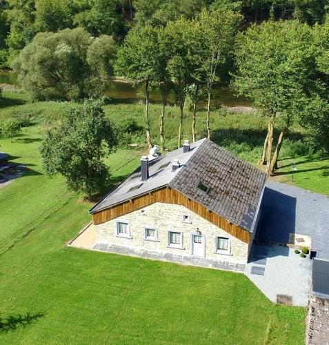 an overhead view of a house on a green field at Chez Arsène in Bouillon