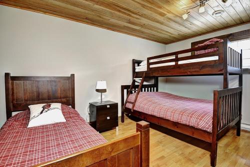 Krevet ili kreveti na sprat u jedinici u okviru objekta Chalets Alpins - 3 Chemin des Montagnards