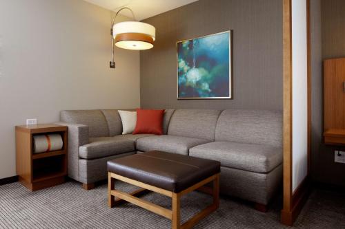 a living room filled with furniture and a tv at Hyatt Place Orlando/Lake Buena Vista in Orlando