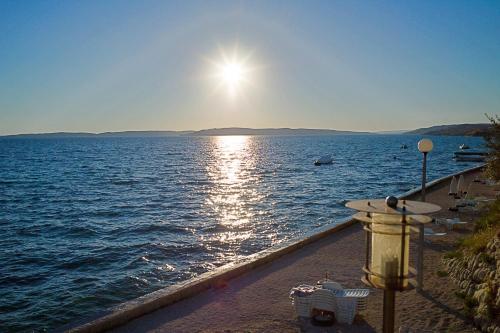 a view of a large body of water at House Natali 70m from the beach - free EV top up in Rtina