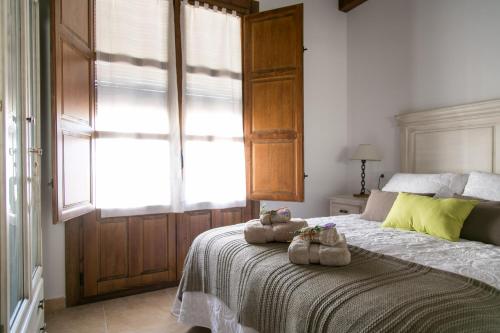 Säng eller sängar i ett rum på La Posada de Ajamil