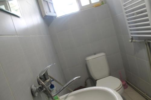 a bathroom with a sink and a toilet at Hotel Restaurant Kakhaberi in Bibiliani