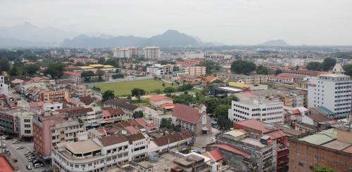 an aerial view of a city with buildings at H2H - Euro House @ Majestic Ipoh (8~10 Guests) in Ipoh
