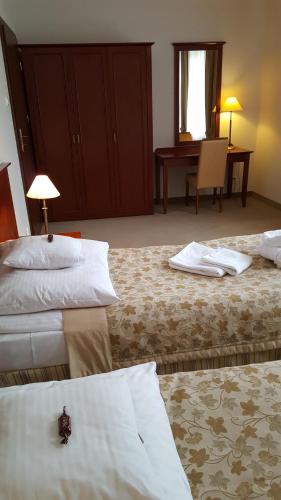 Ένα ή περισσότερα κρεβάτια σε δωμάτιο στο Hotel Dworek***