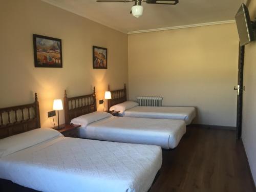 Hostal Argentino tesisinde bir odada yatak veya yataklar