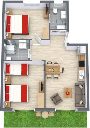 a rendering of a floor plan of a house at Apart Ida in Sölden